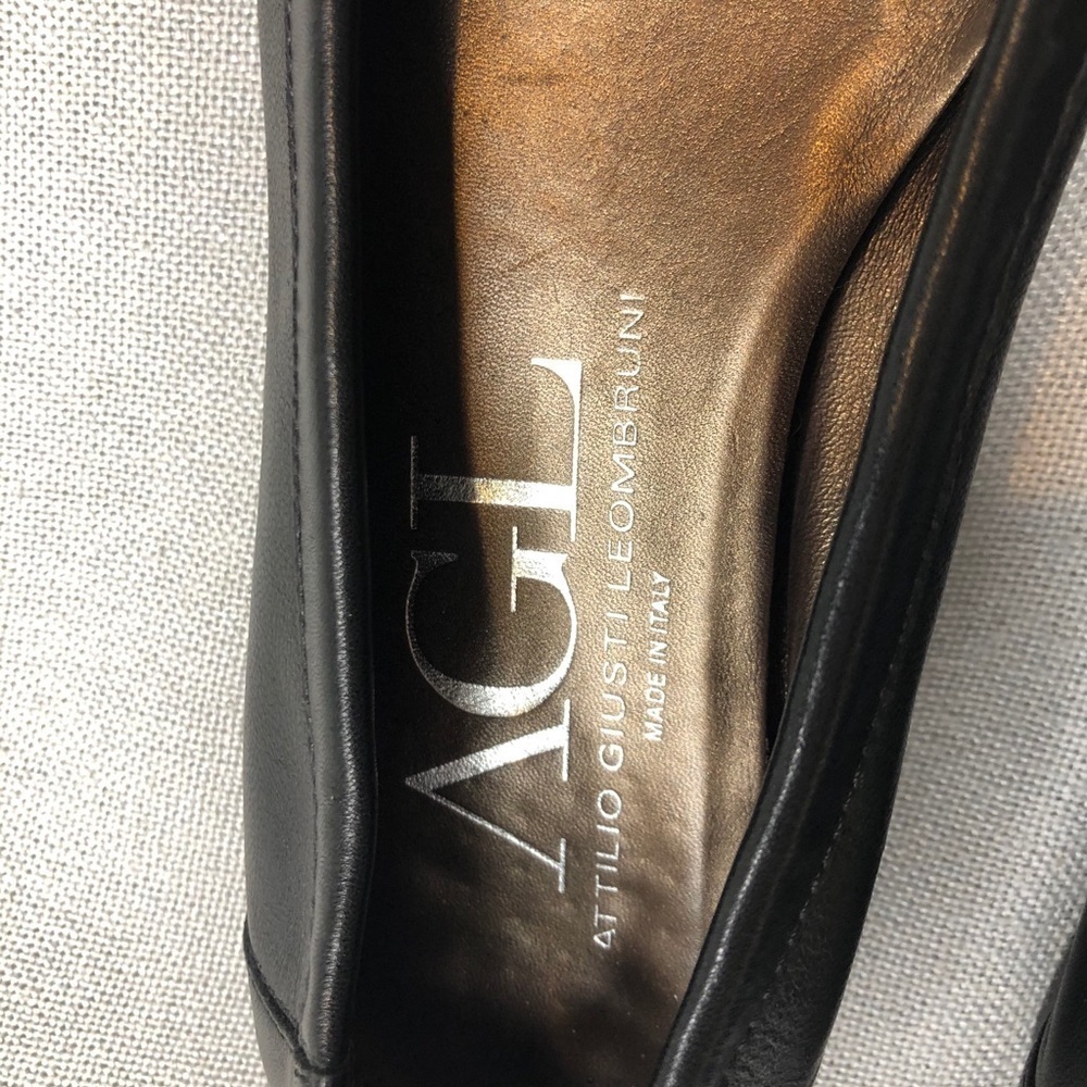 AGL Attilio Giusti Leombruni black cap toe leather ballet flats, size eu 41 - Picture 8 of 10